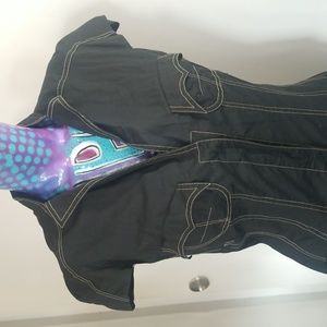 Byron Loro Beauty Mark Blk Dress with Cream stitching. Size 10